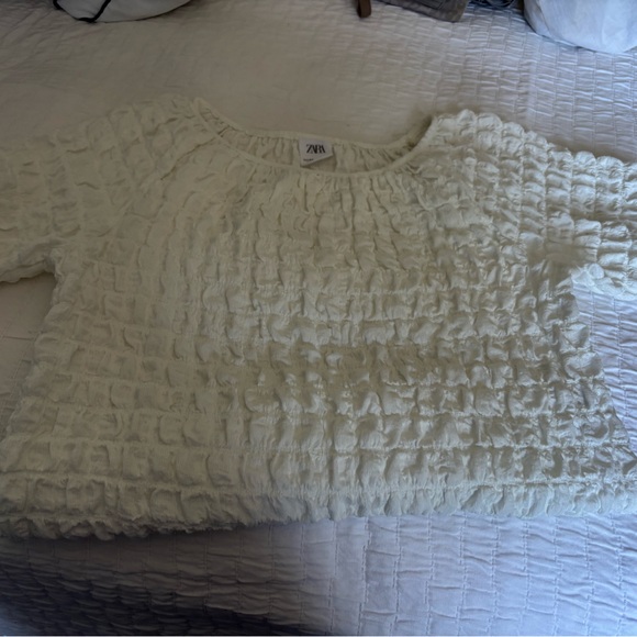 Zara Ruffled White Blouse - Picture 5 of 8